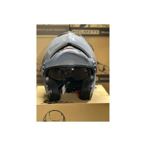 JK-20 Jk-20 Jk115 Çeneli Motosiklet Kaskı Güneş Gözlüklü [Cemet Grey] Desen L Beden