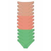 12 adet Süper Eko Set Likralı Kadın Slip Külot Ten Pudra Yeşil