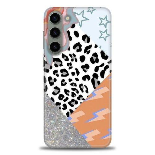 Samsung Galaxy S23 Kılıf HD Baskılı Kılıf - Leopar ve Şimşekler + Tam Ekran Koruyucu