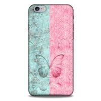 Apple Iphone 6 Plus Kılıf Kelebek Etkisi (30) Silicone Case Turkuaz Pembe