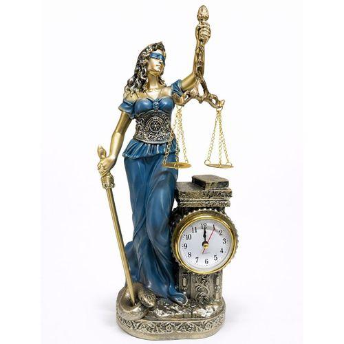 Polyester Saatli Adalet Figürü