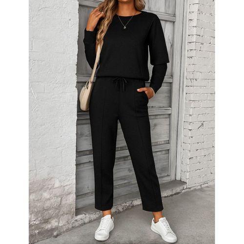 Kadın Uzun Kollu Yanları Nervurlu Viskon Iki Iplik Ve Pantolon Ikili Takım