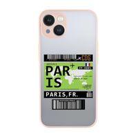 iPhone 13 Uyumlu Paris ticket Desenli Kamera Korumalı Buzlu Şeffaf Lüx Telefon Kılıfı