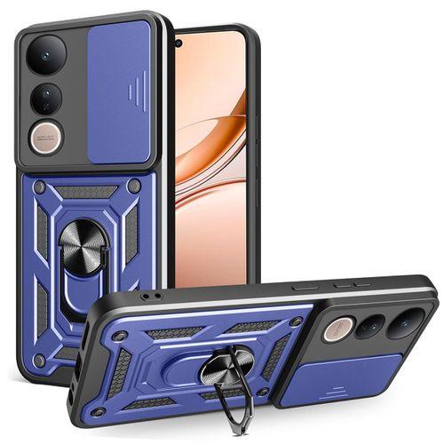Vivo V50 Lite 4G Kılıf Magnetik Standlı Kamera Korumalı Zore Sürgülü Vega Kapak