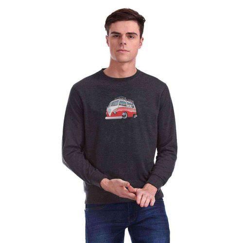 Splitly Kırmızı W Caravan Baskılı Füme Antrasit Erkek Sweatshirt