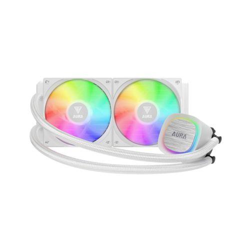 GAMDIAS AURA GL240 V2 WH, White Edition, 240mm,  RGB, 2 Fanlı,CPU Sıvı Soğutma
