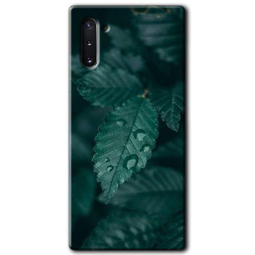 Samsung Galaxy Note 10 Kılıf HD Desen Baskılı Arka Kapak + Temperli Cam - Yağmurlu Yaprak