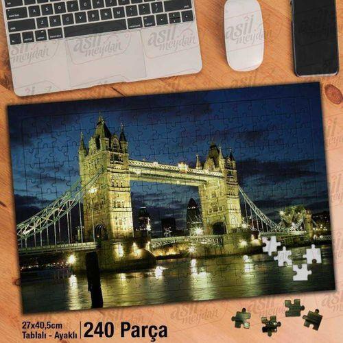 Asil Hobi Tower Bridge - Londra - Açılır Köprü Yapboz -ayak Destekli Çerçeveli 240 Parça Puzzle