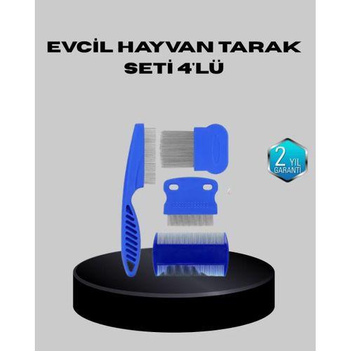 Evcil Hayvan Tüy Bakım Seti – 4’lü Paslanmaz Çelik Ve Eco Plastik, Kolay Temizlenebilir Ve Dayanıklı