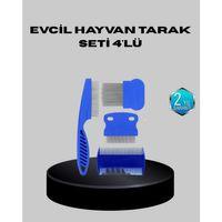 Evcil Hayvan Tüy Bakım Seti – 4’lü Paslanmaz Çelik Ve Eco Plastik, Kolay Temizlenebilir Ve Dayanıklı