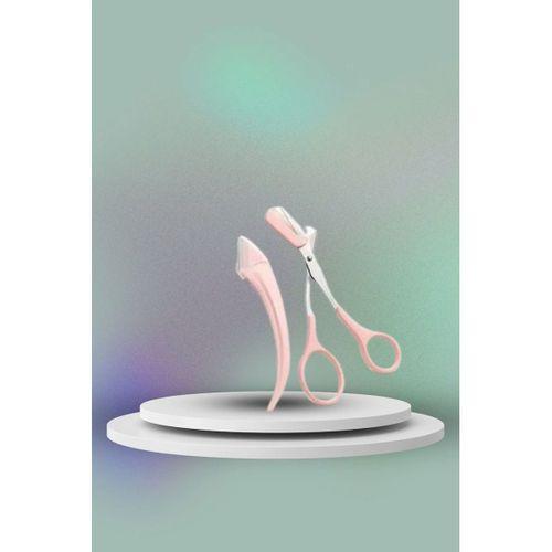 Taraklı Kaş Bıyık Makası Ve Kaş Ustura Seti Kaş Bıyık Tüy Alma Epilasyon Aleti 2'li Set