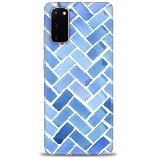 Samsung Galaxy S20 Kılıf HD Baskılı Kılıf - Mavi + Tam Ekran Koruyucu