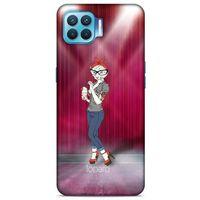 Oppo Reno 4 Lite Kılıf FunnyMaX (50) Shockproof Kılıf Koyu Pembe Kedi