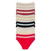 12 Adet Pamuklu Esnek Kadın Slip Bikini Külot Geniş Lastikli Baskılı