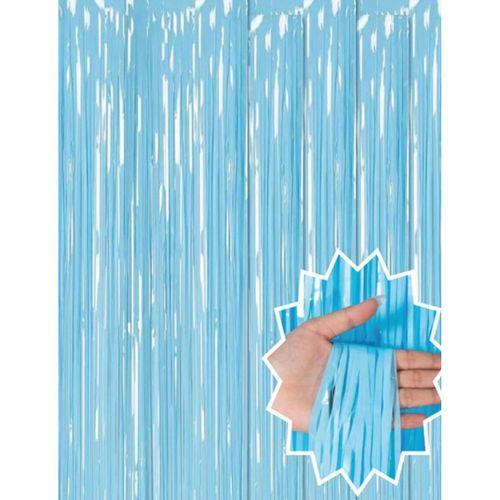 Eğitici Oyuncak Soft Mavi Püsküllü Kapı Perdesi - Parti, Baby Shower, Sünnet Süsü 1x2 m