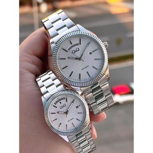 Q&Q Çelik Kordon 2 Yıl Garantili 3 Atm Suya Dayanıklı Sevgili Ve Ciftlere Özel Kol Saati QQ.CF001.2