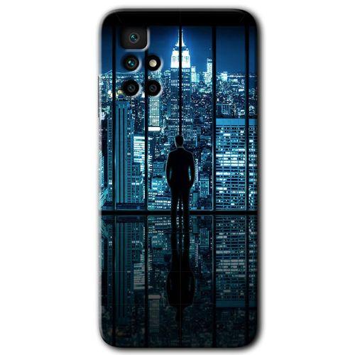 MRCİLETİSİM Xiaomi Redmi 10 Kılıf HD Desen Baskılı Arka Kapak + Temperli Cam - Şehir Manzarası