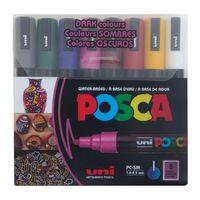 UNİBALL POSCA (1.8-2.5) SU BAZLI BOYAMA MARKÖRÜ KOYU RENK 8'li SET ( N ) (UNİ-PC-5M)/ 8C DC SET