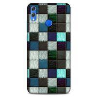 Huawei Honor 8x Kılıf Patchwork (46) Core Armor Kılıf Gri Cam Göbeği