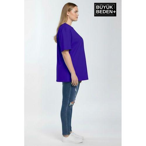 Büyük Beden Kadın Basic Tişört – Pamuklu Düz T-Shirt 3XL-6XL SPR26BTSK510