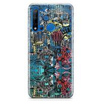 Huawei P20 Lite 2019 Kılıf Çılgın Şehir Arka Kapak Koruma Desenli Full Koruyucu