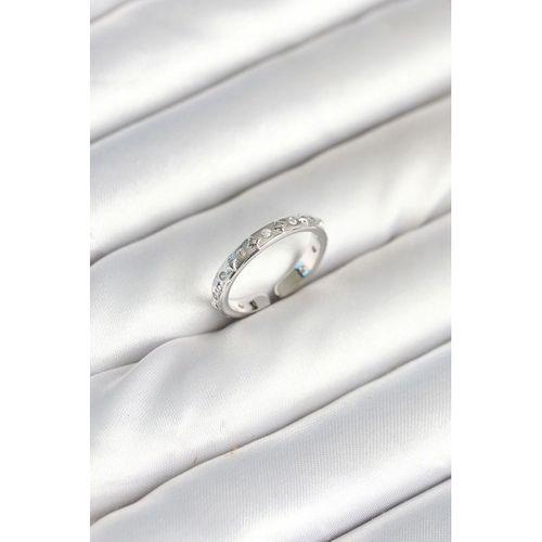 Pirinç Gümüş Renk Zirkon Taşlı Kadın Yüzük