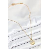 316L Çelik Zirkon Taşlı Yıldız Ve Kalp Model Gold Renk Kadın Kolye - TJ-BKO10522