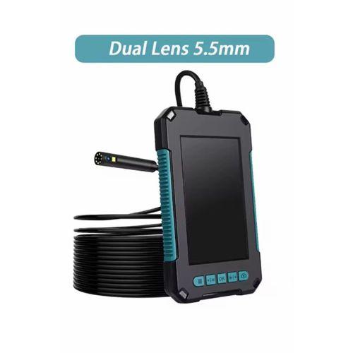 Ekranlı Çift Kameralı 10 Mt Hafıza Kart Destekli Sert Kablo Yılan Endoskop Kamera 5.5 Mm 4.3 Inc