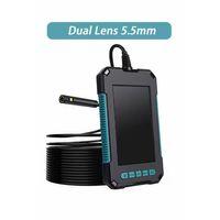 Ekranlı Çift Kameralı 10 Mt Hafıza Kart Destekli Sert Kablo Yılan Endoskop Kamera 5.5 Mm 4.3 Inc