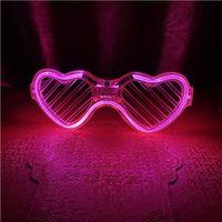 Pembe LED Işıklı Kalp Gözlük – 3 Modlu Parti & Glow Gözlüğü