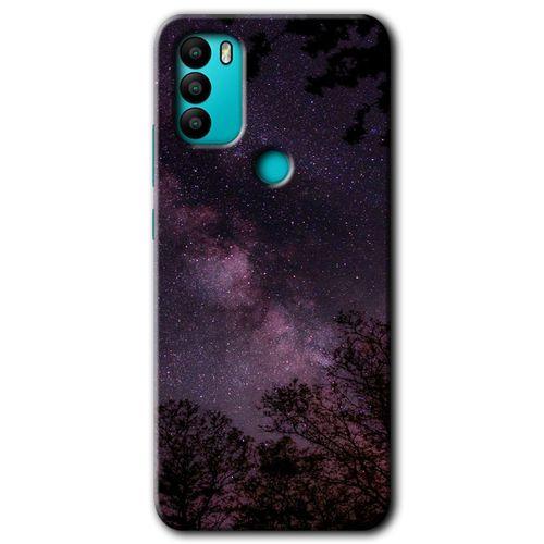 MRCİLETİSİM General Mobile GM 21 Plus Kılıf HD Desen Baskılı Arka Kapak + Temperli Cam - Gece Galaksi
