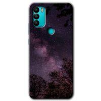MRCİLETİSİM General Mobile GM 21 Plus Kılıf HD Desen Baskılı Arka Kapak + Temperli Cam - Gece Galaksi
