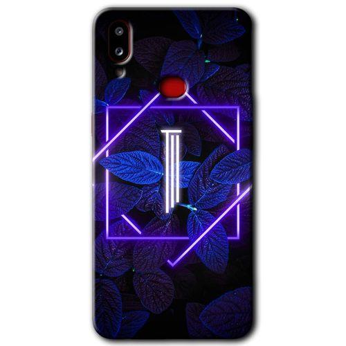 MRCİLETİSİM Samsung Galaxy A10s Kılıf Baskılı Kapak - Dark Neon Yaprak I Harfi + 5D Tam Kaplayan Cam