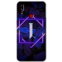 MRCİLETİSİM Samsung Galaxy A10s Kılıf Baskılı Kapak - Dark Neon Yaprak I Harfi + 5D Tam Kaplayan Cam