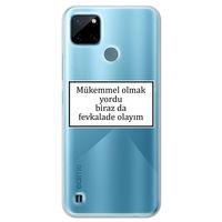 Realme C21 Kılıf HD Yazı Baskılı Silikon Arka Kapak - Yazı 12