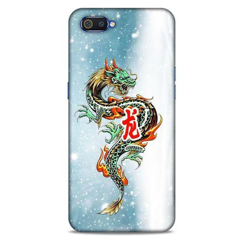 Oppo Realme C2 Kılıf Dragons (29) Arka Koruma Kılıfı Tatoo Mavi Ejderha