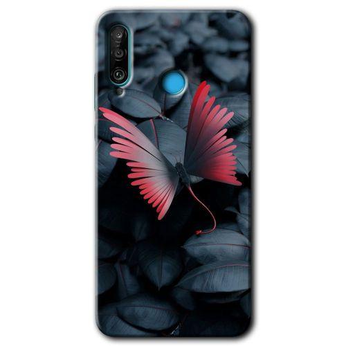 MRCİLETİSİM Huawei P30 Lite Kılıf Kapak - Dark Butterfly +Hayalet Ekran Yandan Gözükmez
