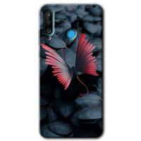 MRCİLETİSİM Huawei P30 Lite Kılıf Kapak - Dark Butterfly +Hayalet Ekran Yandan Gözükmez
