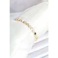 Pirinç Gold Renk Nokta Model Zirkon Taşlı Kadın Bileklik