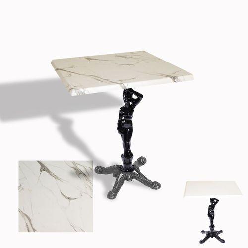 Dockers Çipa 1003 Döküm Ayak Kare Masa 60X60 cm - (Werzalit, Wermodin ve Allzalit Tabla) - Afyon Mermer