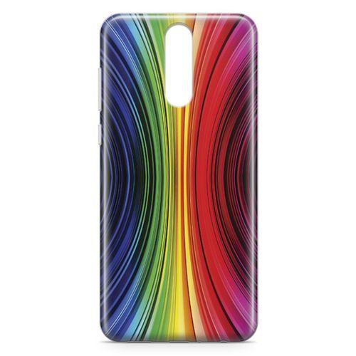 Huawei Mate 10 Lite Kılıf Asimetrik Gökkuşağı Arka Kapak Koruma Desenli Full Koruyucu