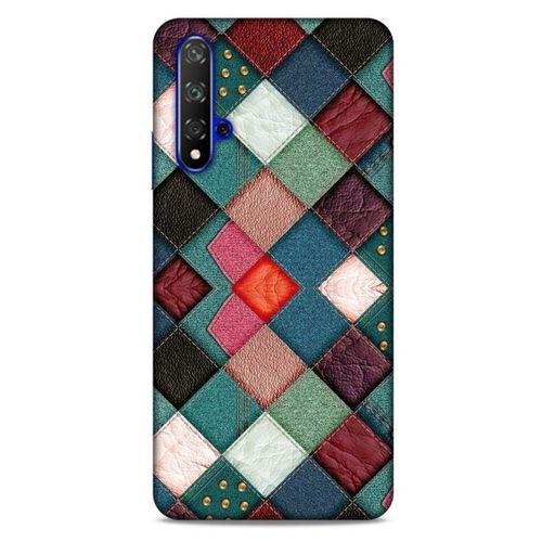 Huawei P Smart S Y8P Kılıf Patchwork (18) Telefon Kılıfları Pembe Yeşil