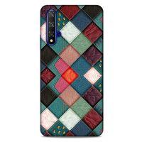 Huawei P Smart S Y8P Kılıf Patchwork (18) Telefon Kılıfları Pembe Yeşil