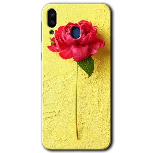 Samsung Galaxy M20 HD Baskılı Kılıf + 9D Tam Ekran Koruyucu - Kırmızı Gül