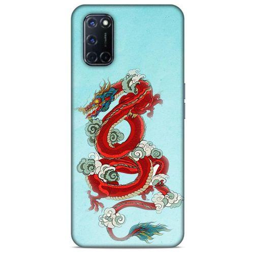 Oppo A92 Kılıf Dragons (22) Tam Koruma Kılıfı Ejderha Dövme Kırmızı