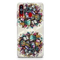 Samsung Galaxy A20s Kılıf Kırtasiye Malzemeleri Doodle Arka Kapak Koruma Desenli Full Koruyucu