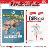KR Akademi Coğrafyanın Kodları Dünya Haritaları Çalışma Defteri ve AKM Dil Bilgisi Soru Bankası Seti 2 Kitap