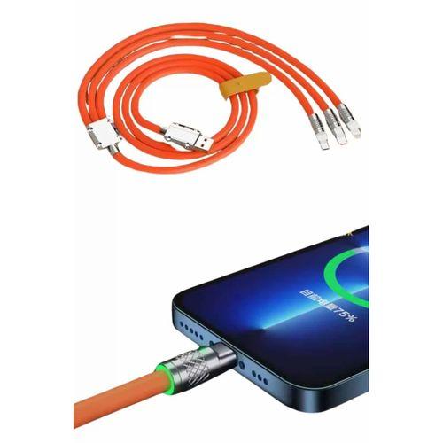 Çoklu Şarj Kablosu Usb Type-c İos Uyumlu 120w Hızlı Şarj Kablosu