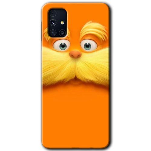 MRCİLETİSİM Samsung Galaxy M31s Kılıf Baskılı Kapak - Garfield +Tam Kaplayan Mat Seramik