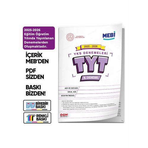 2026 ÖSYM YKS-TYT MEB ONLİNE Türkiye Geneli 8  Deneme  Büyük Boy Renkli BASKI ÜCRETİ